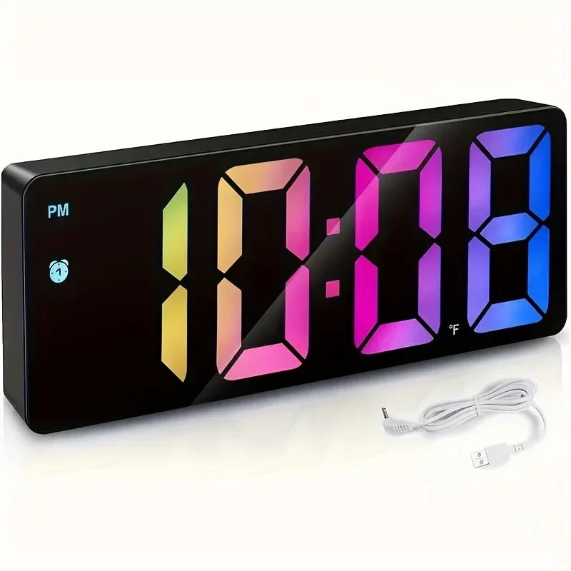 1pc Luminous Mirror Clock Dormitory Desktop LED Electronic Clock Digital Electronic Alarm Desktop Decoration Alarm Clock