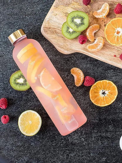 1 Liters Water Bottle Motivational Drinking Bottle Sports Water Bottles With Time Marker Stickers Portable Reusable Plastic Cups