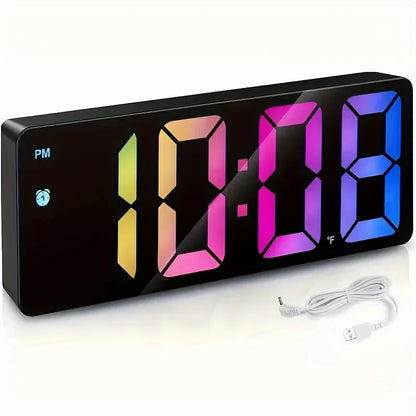 1pc Luminous Mirror Clock Dormitory Desktop LED Electronic Clock Digital Electronic Alarm Desktop Decoration Alarm Clock