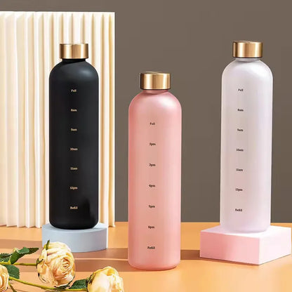 1 Liters Water Bottle Motivational Drinking Bottle Sports Water Bottles With Time Marker Stickers Portable Reusable Plastic Cups