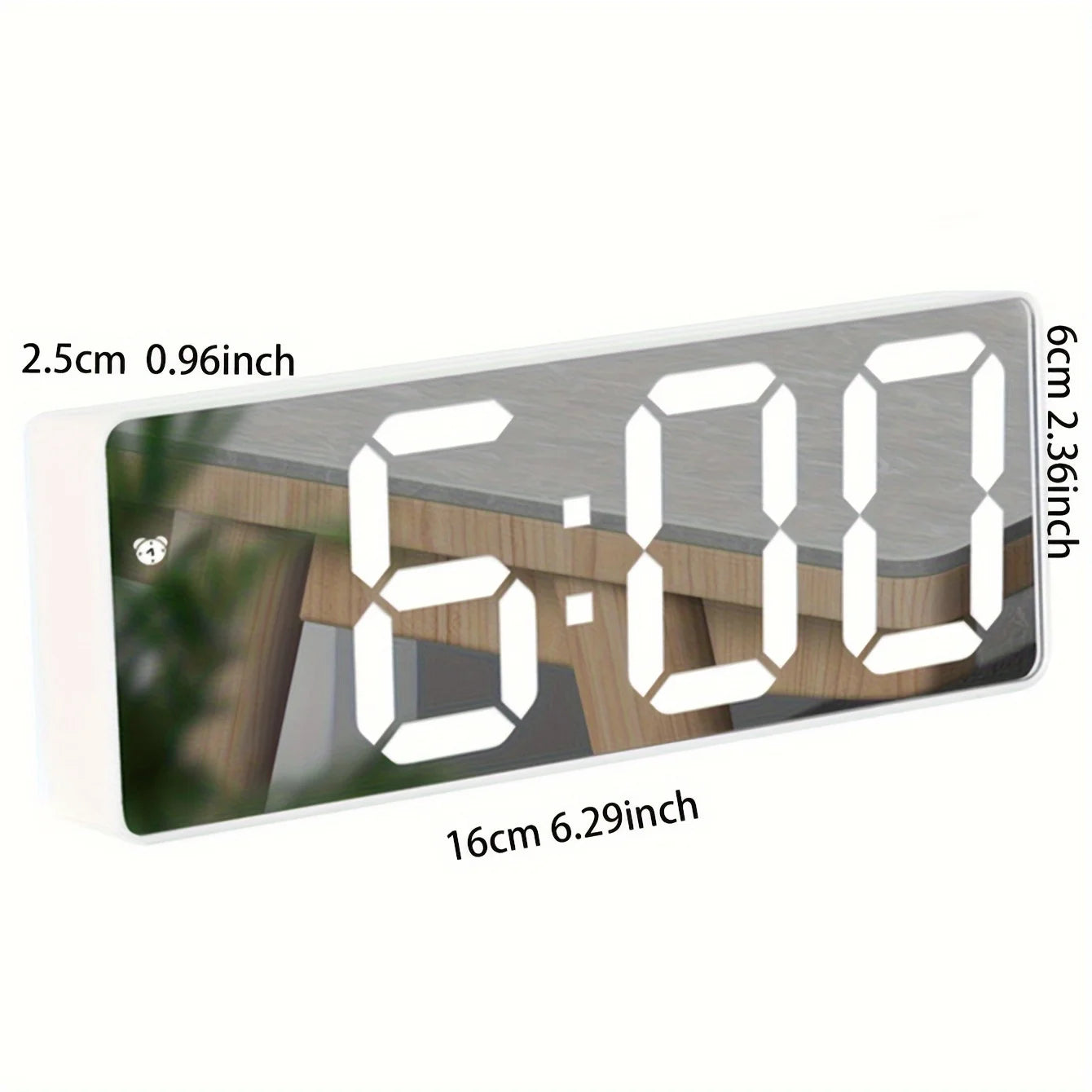 1pc Luminous Mirror Clock Dormitory Desktop LED Electronic Clock Digital Electronic Alarm Desktop Decoration Alarm Clock