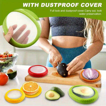 1pc/4pc silicone fruit and vegetable fresh-keeping box, food storage container set, portable, stackable and leak proof, keeping