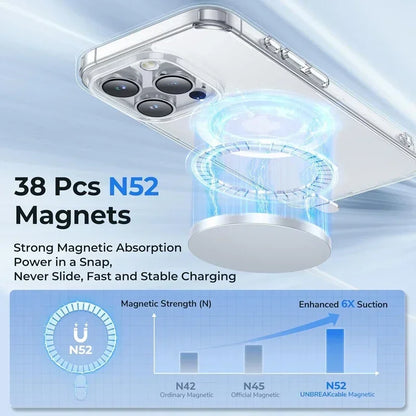 Magnetic Original Clear Case For iPhone 17 Air 16 15 14 13 12 11 Pro Max mini XS XR Funda For Magsafe Silicone Transparent Cover