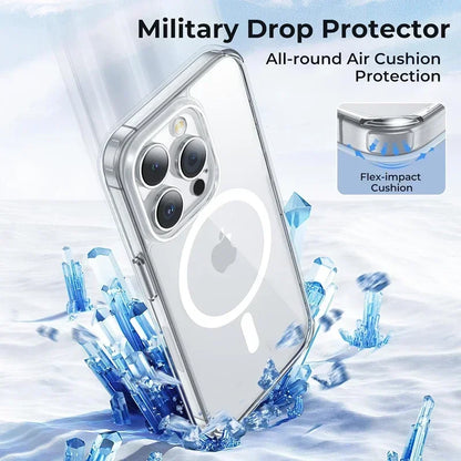 Magnetic Original Clear Case For iPhone 17 Air 16 15 14 13 12 11 Pro Max mini XS XR Funda For Magsafe Silicone Transparent Cover